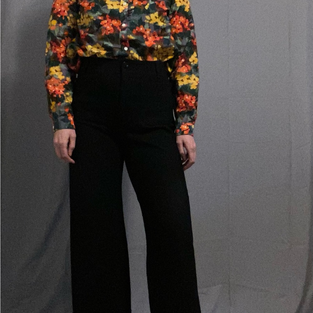 Anthropologie Black Wide Leg Pants